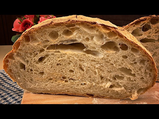 Deja de comprar pan, haz pan de campo con esta receta. Pan con alvéolos.