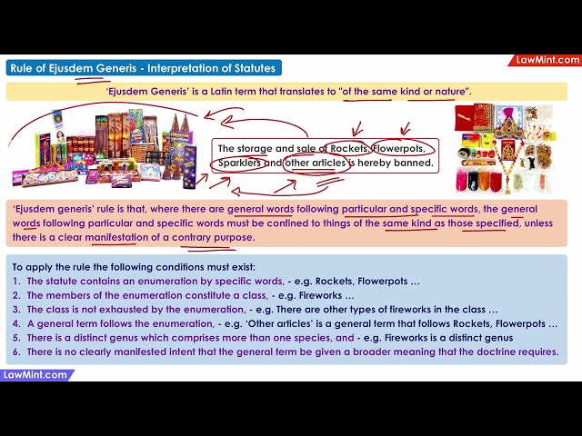 Rule of Ejusdem Generis Interpretation of Statutes