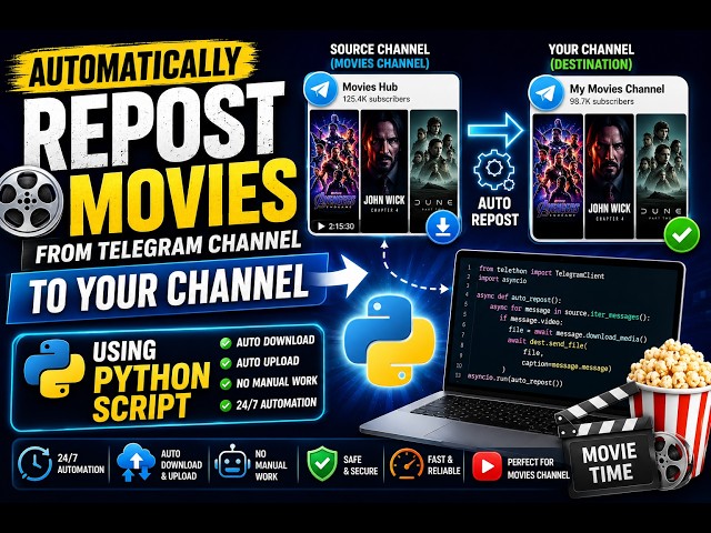 🎬 Telegram Movie Auto Reposter