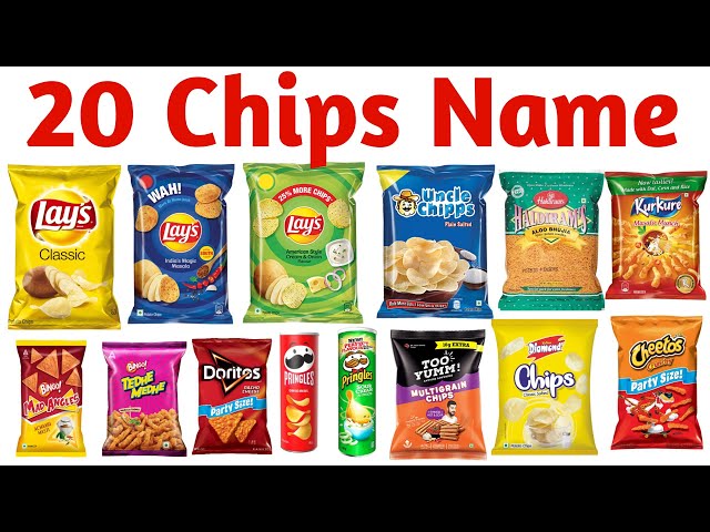 Learn 20 Chips Names for Kids with Pictures and Sound