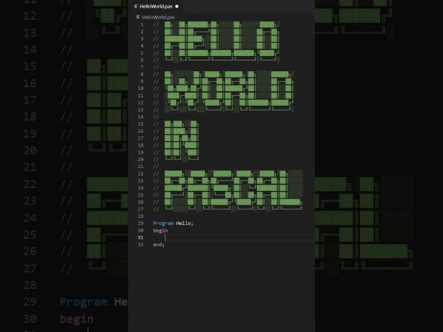 Hello World in Pascal #Shorts