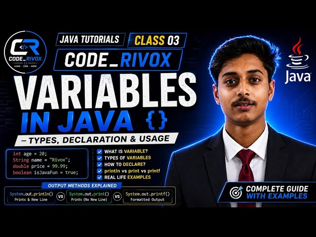 Variables in Java Finally Explained 🔥 | Java Class 03 Hindiprint(), println(), printf() Ka Sach 😳 | 