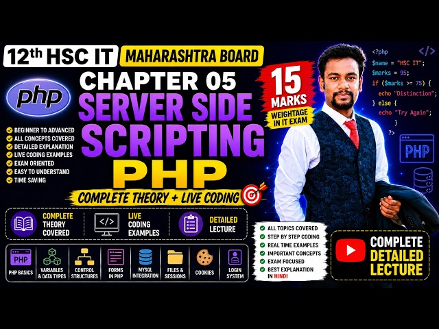 12th IT Chapter 5 PHP | Full One Shot 🔥 | Concept + Coding Board | Detailed Lecture