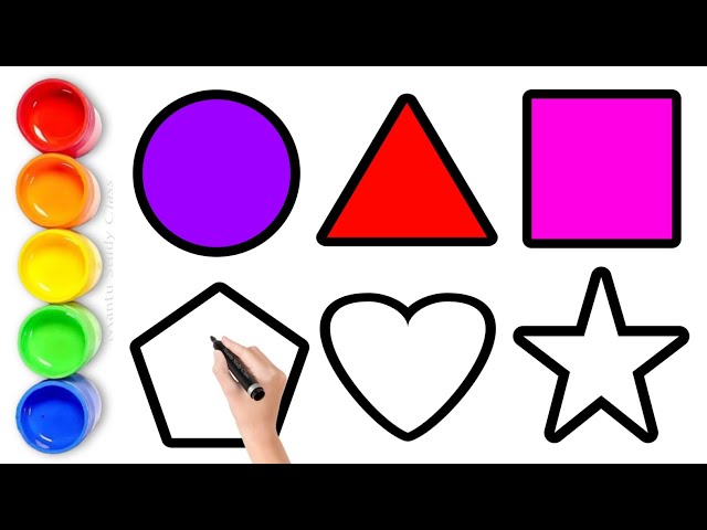 shapes name, drawing shapes, kids learning shapes videos, Mantu Study Class, 128