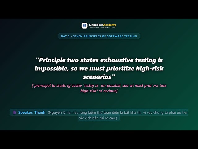 🚀 Day 5 - Seven Principles of Software Testing | English for QA & Testing Professionals
