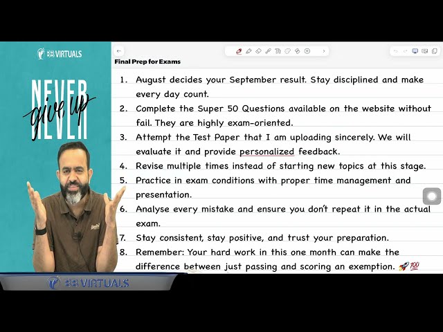 CA Inter Students: Don't Waste August | Test Paper by BB Sir for Sept '24 Exams | CA Bhanwar Borana