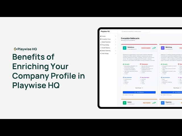 Benefits of Enriching Your Company Profile in Playwise HQ