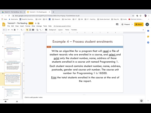 File Handling : Software Design : pseudocode