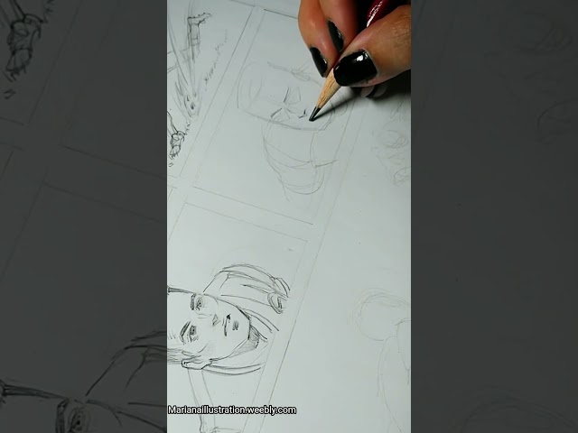 drawing a comic panel with pencil #comicart #pencilsketch #sketch #drawing #art #wip #workinprogress