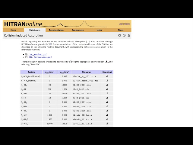 HITRAN tutorials - Part 1: Website overview & registration