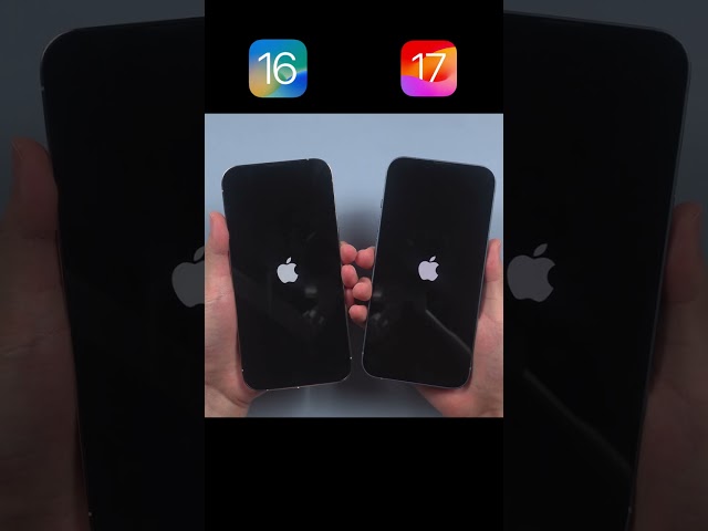 iPhone 13 Pro iOS 16 vs iPhone 14 iOS 17: la velocidad de arranque #ios17  #ios16 #ios7beta #shorts
