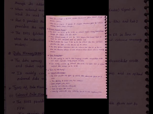 Memory organization of 8051 microcontroller #electricalengineering