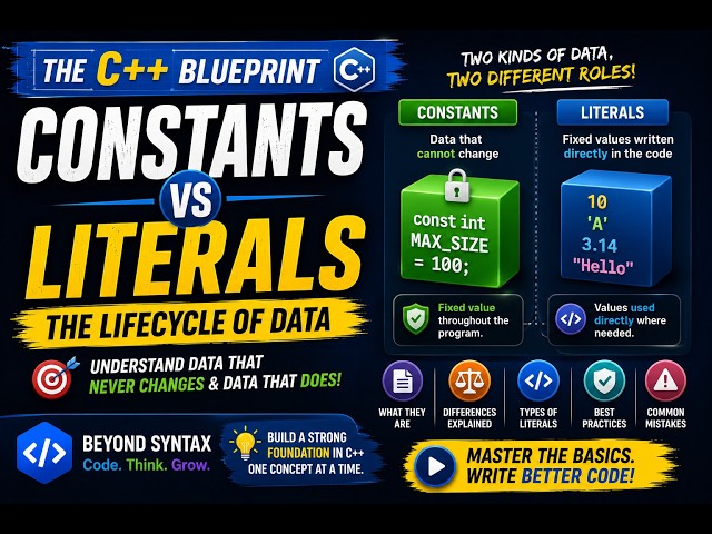 Constants and Literals Explained | The Lifecycle of Data | C++ Fundamentals