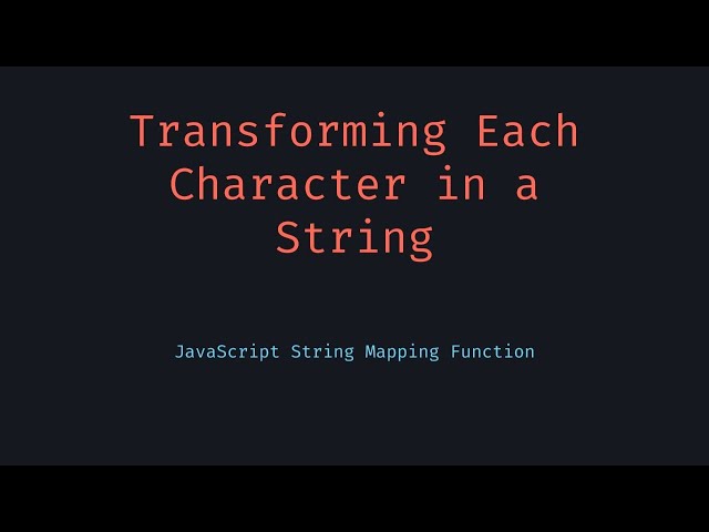 Map Characters of String to New String