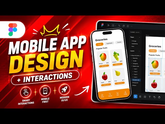 Figma Tutorial for Beginners: Mobile App UI/UX Design & Interactive Prototype