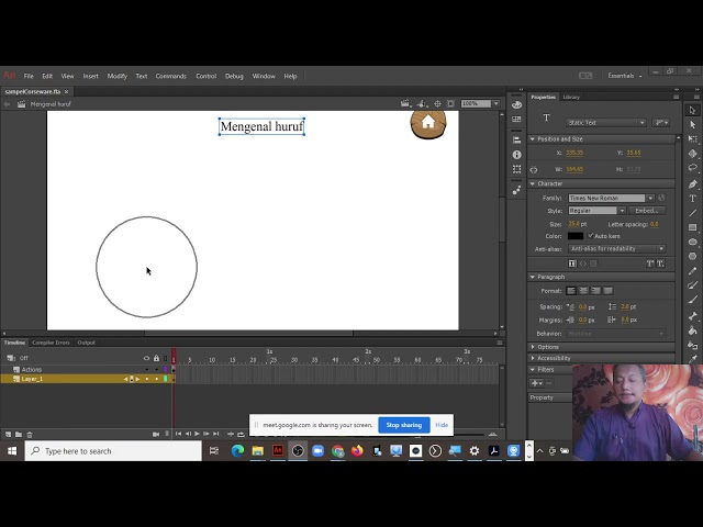 Animate CC / ActionScript 3.0 using code snipper: Drag and Drop
