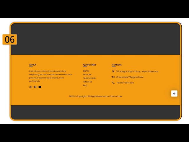 #6 Responsive Footer Section Using Html Css | Footer Section Html Css | Crown Coder