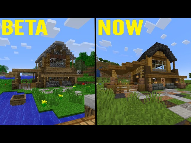 Building The Same Minecraft House in Beta and Now