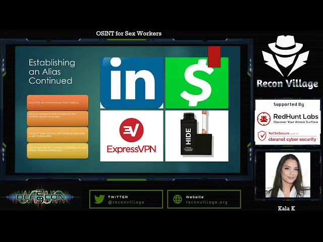 DEF CON 29 Recon Village  - Kala Kinyon - OSINT for Sex Workers