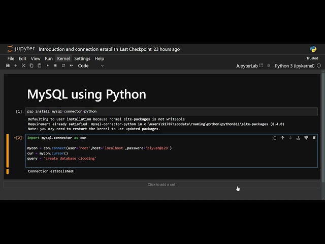 MySQL using Python  - Introduction and Connection Establish