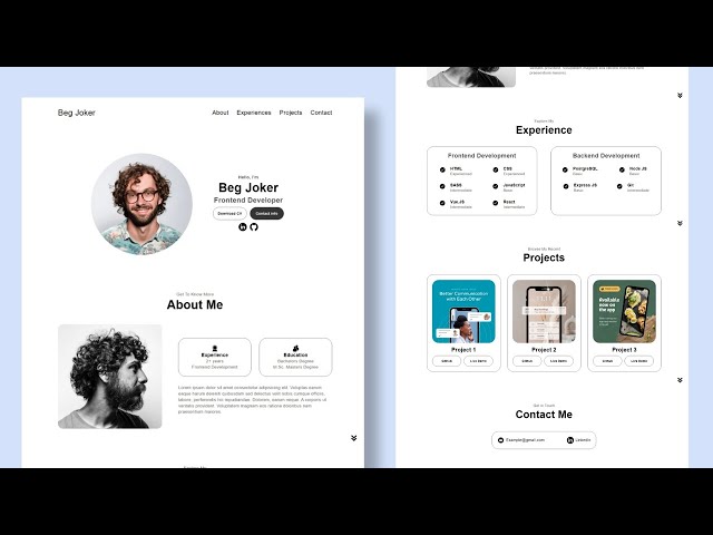 Responsive Personal Portfolio Website using HTML CSS Only ||  How to make a Website using HTML CSS