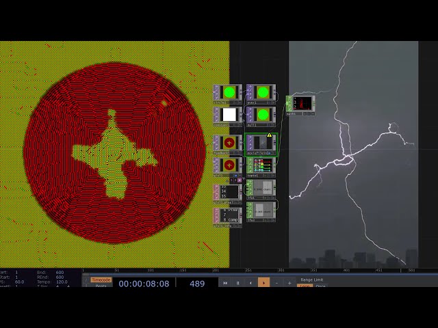 Gray-Scott Reaction-Diffusion in TouchDesigner...run by Lightning Strikes..