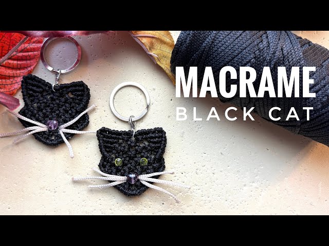 DIY Macrame Keychain | Step by Step: Black Cat Tutorial 