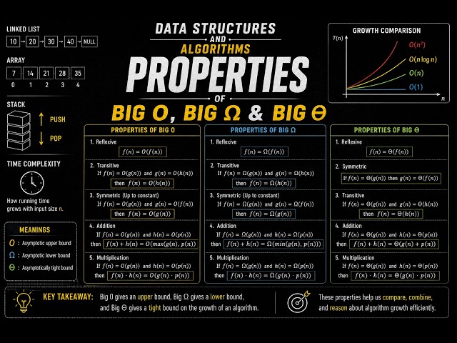 Properties of Big O, Big Ω & Big Θ | GATE Data Structures & Algorithms