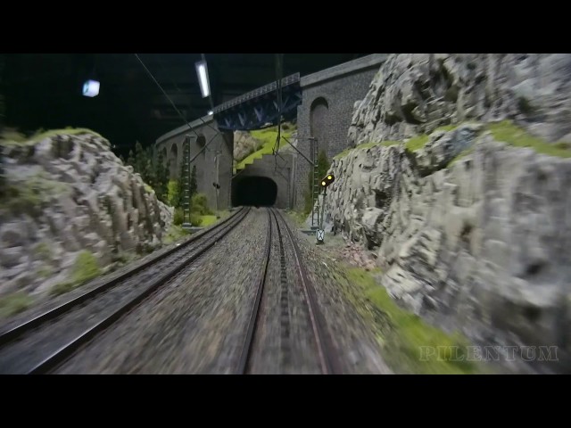 Cab ride on a very large model train layout in HO scale