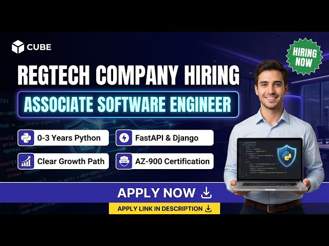 RegTech Company Hiring Associate Software Engineer | Python #freshersjobs #softwarejobs #pythonjobs