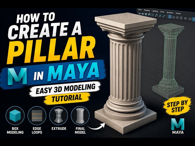 How to Model a Pillar in Autodesk Maya | Easy Guide