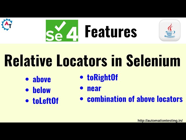 Relative Locators in Selenium 4 | Selenium 4 Features | Friendly Locators | New Locators in Selenium