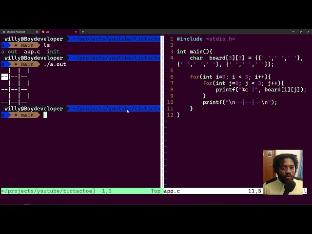 BUILDING TICTACTOE Low level programming journey : C programming & Vim - PART 1