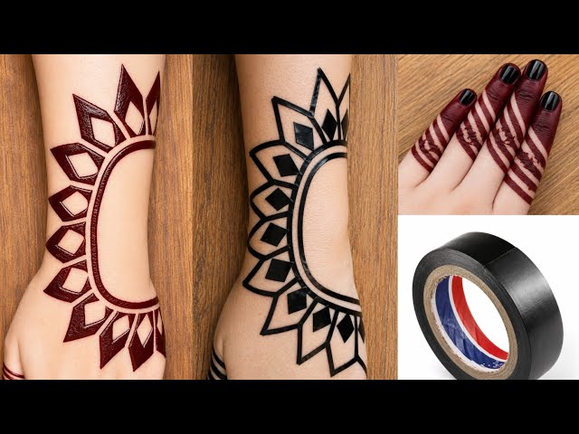 Very Easy Beautiful Mehndi Design||Cello Tape Mehndi Design New||Stylish Mehndi Design||Mehndi 
