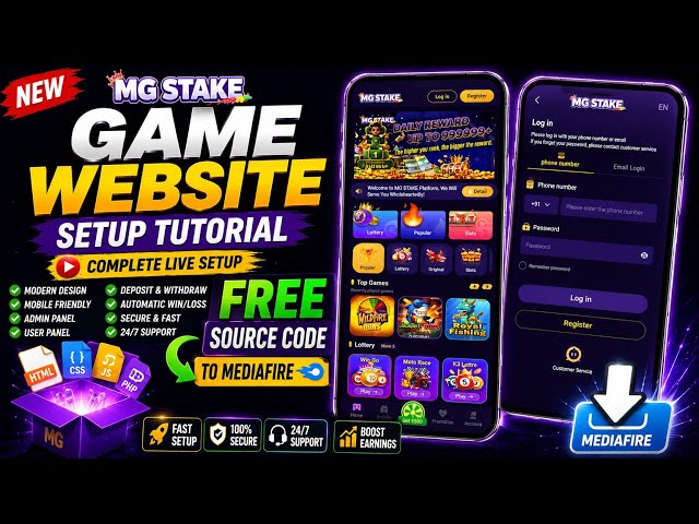 MG STAKE Game Website FREE Source Code Download | Full Setup Tutorial 2026 | MediaFire