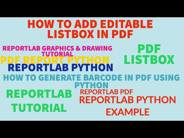 REPORTLAB|REPORTLAB PYTHON TUTORIAL|How To Add Listbox In Pdf File Using Python|PART:47