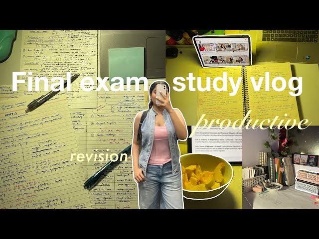 PRODUCTIVE FINAL EXAM STUDY VLOG (notes, revision, cramming, uni vlog)￼