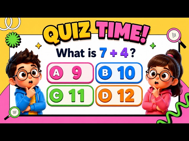 5-Second Math Quiz for Kids | Addition Quiz, Basic Math & Math Challenge! ➕🧠