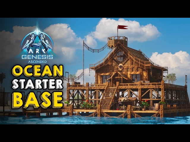 Base inicial oceánica todo en uno para PVE | Tutorial de construcción | ARK: Survival Ascended