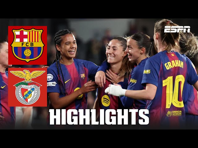 Barcelona DOMINATE Benfica in 3-1 win to top league phase table | UEFA Women's Champions League