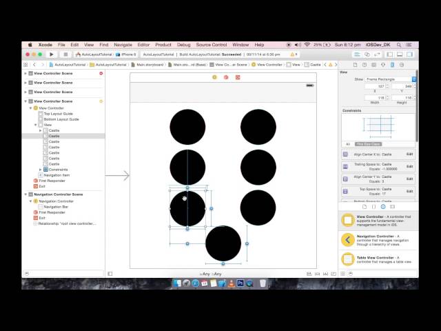 How to use in Auto Layout XCode6 with Size class for Multiple Controls