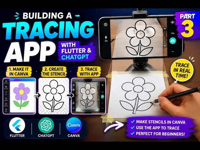 building a tracing app with flutter and chatgpt  making stencils with canva 3rd part
