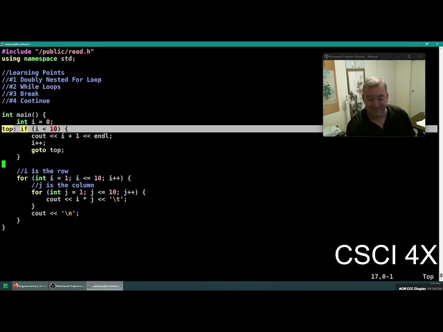 C++: Doubly Nested For Loops / While Loops / Break / Continue