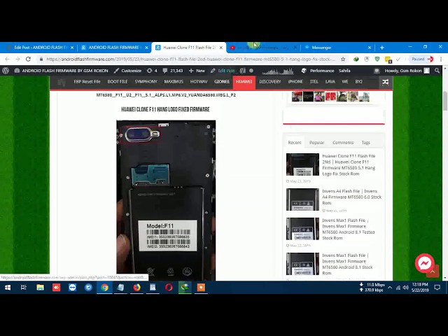 Huawei Clone F11 Flash File 2Nd | Huawei Clone F11 Firmware MT6580 5.1 Hang Logo Fix Stock Rom