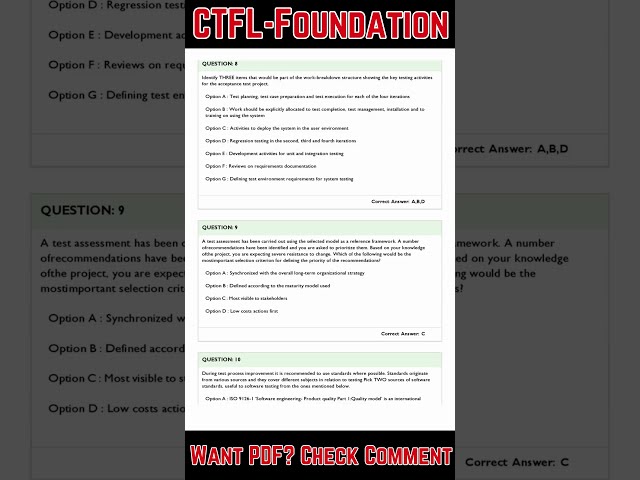 Practice Test - ISTQB Certified Tester Foundation Level CTFL-Foundation Exam Questions