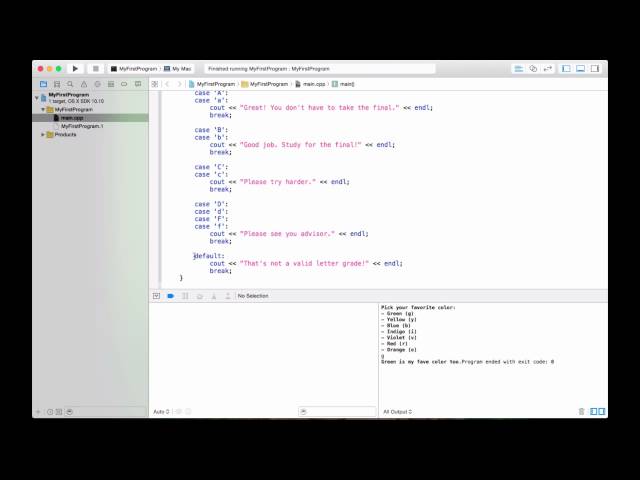 Mac C++ Programming #13 - More On Switch Statements