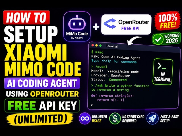 How to Setup Xiaomi MiMo Code AI Coding Agent Using OpenRouter FREE API Key in Terminal (UNLIMITED)