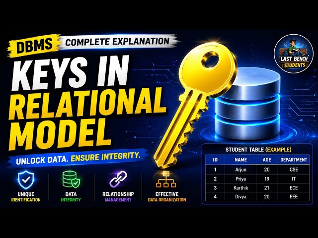 Keys in Relational Model | All Types of Keys Explained | Relational Database Model | #video #dbms 