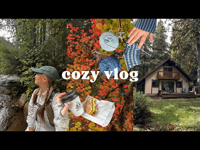 solo cabin getaway 🏠🌲🧶 48 hours of reading, knitting and hiking