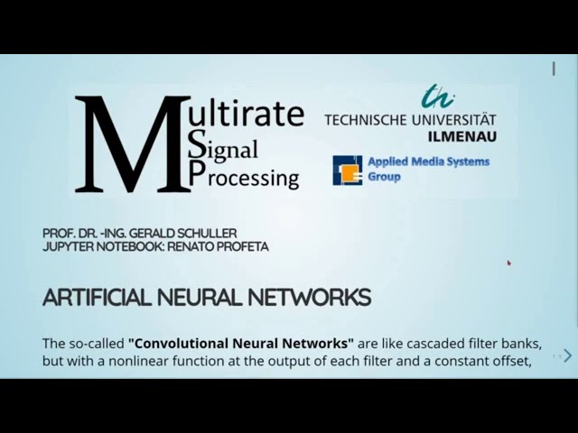 Multirate Signal Processing with Python: 16 Artificial Neural Networks